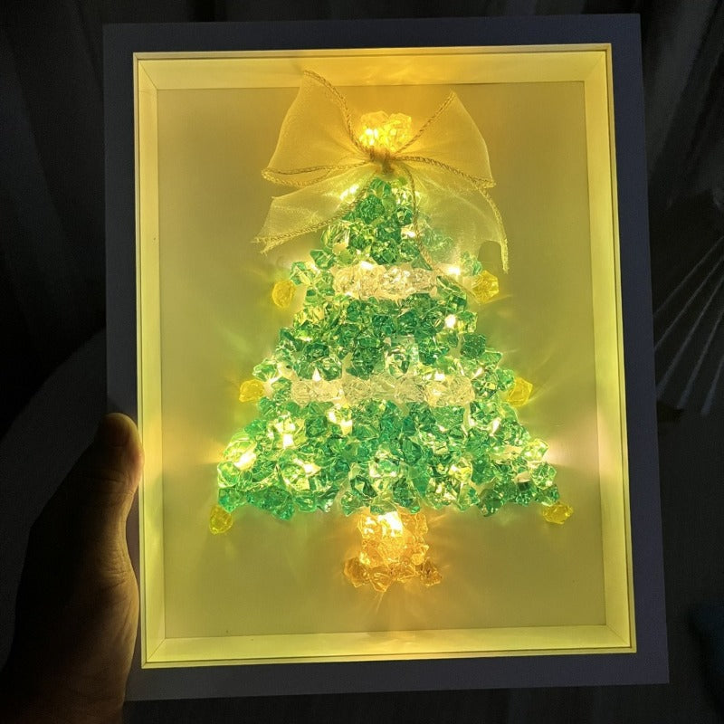 "DIY Crystal Christmas Tree Frame – Sparkle Up Your Holidays with a Personal Touch