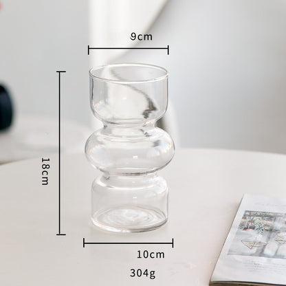 Medieval glass vase - simple and high-class, good light transmittance, color variety