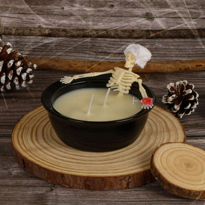 Skeleton Bathtub Aromatherapy Candle — Perfect for Halloween, Spooky Design with Cozy Fragrance